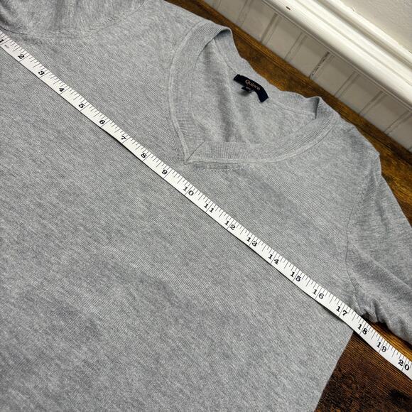 Quince Size XS Organic Cotton Cashmere Sweater Heather Gray Lightweight Luxe - Picture 8 of 9